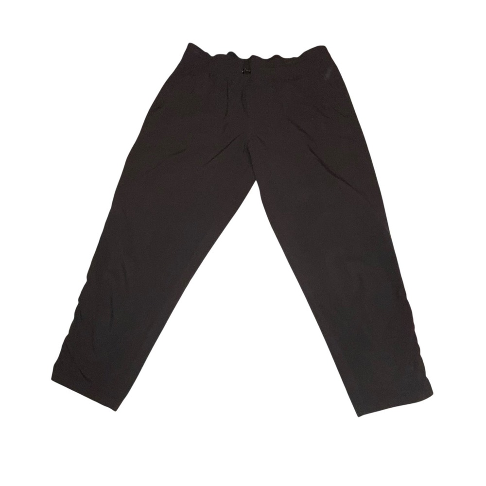 PrAna Midtown Capri Black Jogger Womens Size Small Ruched Hem Drawstring READ